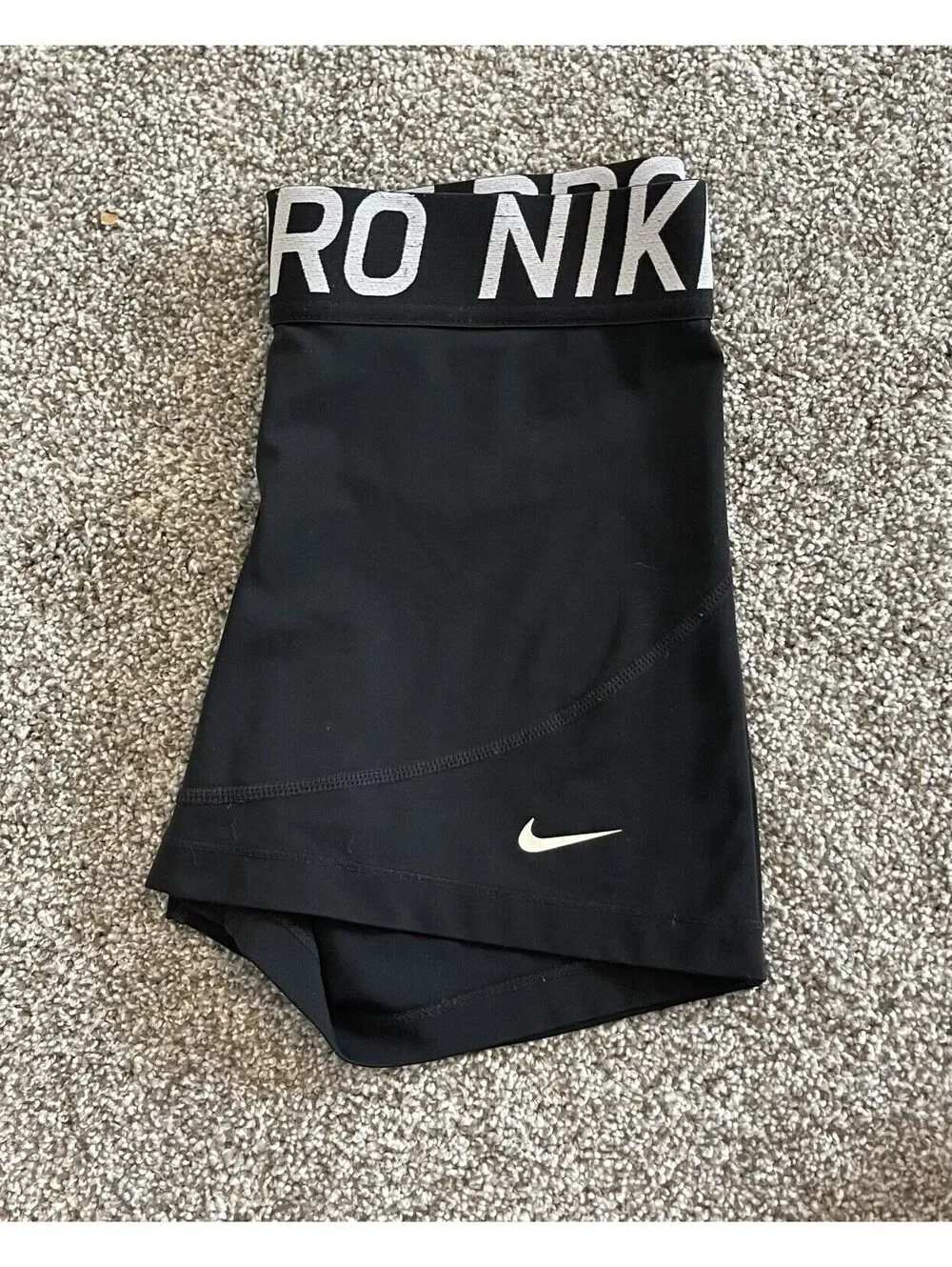 Nike Pro Compression Training Shorts Black White Logo Women's Large